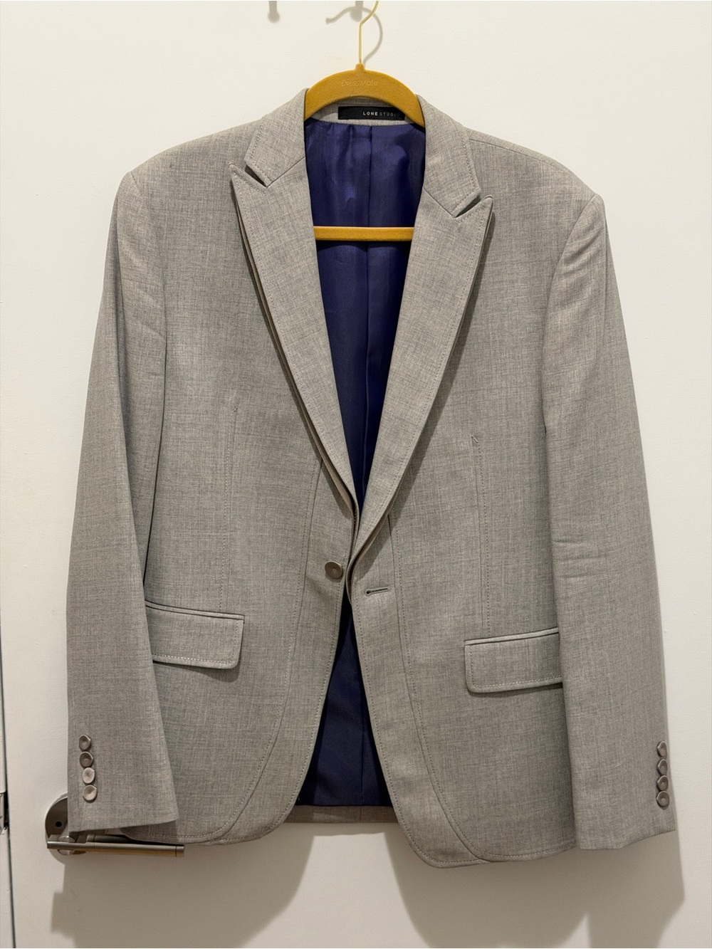 Light Gray Single-Breasted Tux style Men's Blazer by Lone Studio